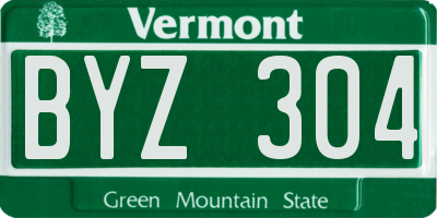 VT license plate BYZ304