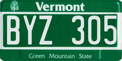 VT license plate BYZ305