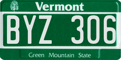 VT license plate BYZ306