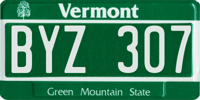 VT license plate BYZ307