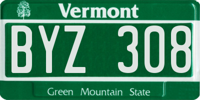 VT license plate BYZ308