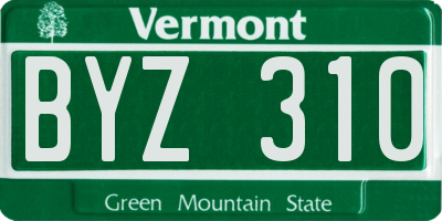 VT license plate BYZ310