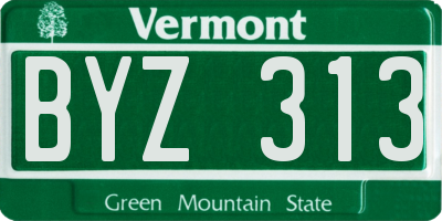 VT license plate BYZ313