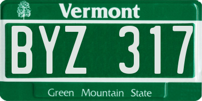 VT license plate BYZ317