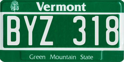 VT license plate BYZ318