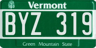 VT license plate BYZ319