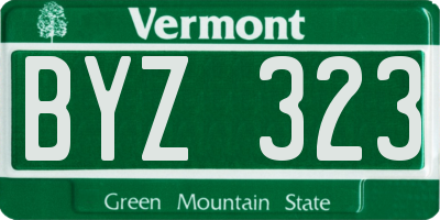 VT license plate BYZ323