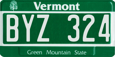VT license plate BYZ324