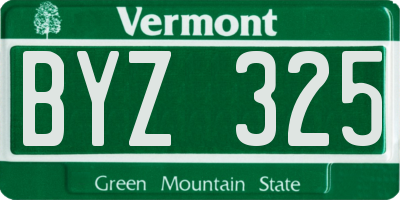 VT license plate BYZ325