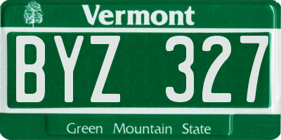 VT license plate BYZ327