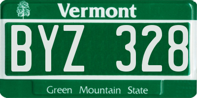 VT license plate BYZ328