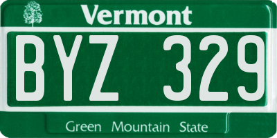 VT license plate BYZ329
