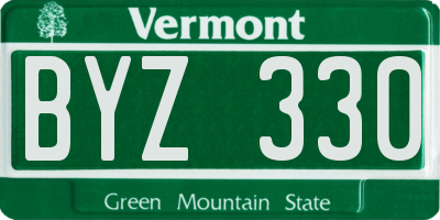 VT license plate BYZ330