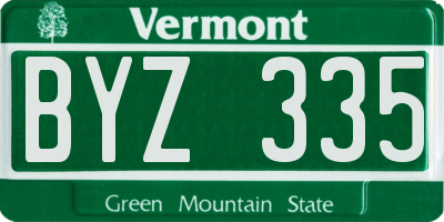 VT license plate BYZ335