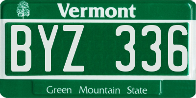 VT license plate BYZ336