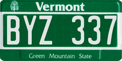 VT license plate BYZ337