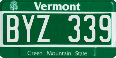 VT license plate BYZ339