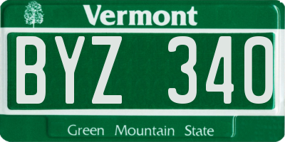 VT license plate BYZ340