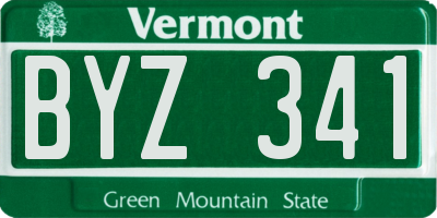 VT license plate BYZ341