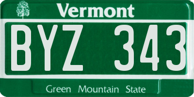 VT license plate BYZ343