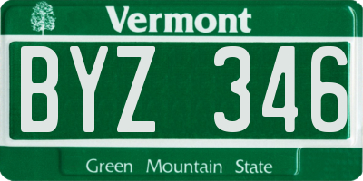 VT license plate BYZ346