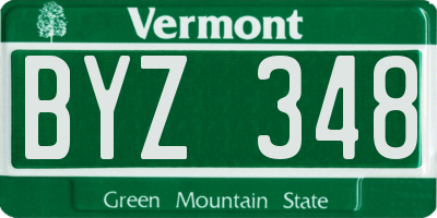 VT license plate BYZ348
