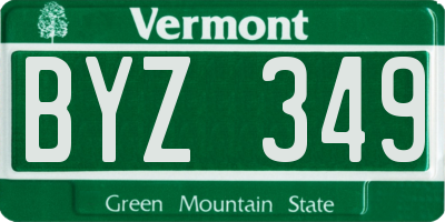 VT license plate BYZ349