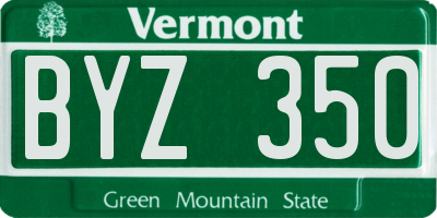 VT license plate BYZ350