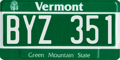 VT license plate BYZ351