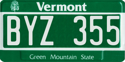 VT license plate BYZ355