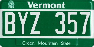 VT license plate BYZ357