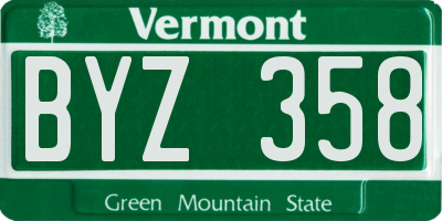 VT license plate BYZ358