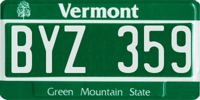 VT license plate BYZ359