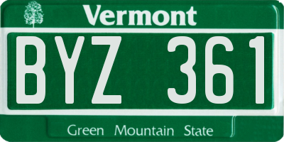 VT license plate BYZ361