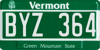 VT license plate BYZ364