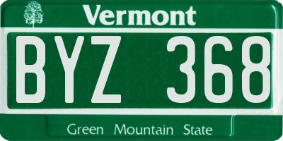 VT license plate BYZ368