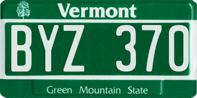 VT license plate BYZ370