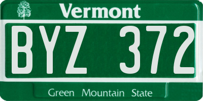 VT license plate BYZ372
