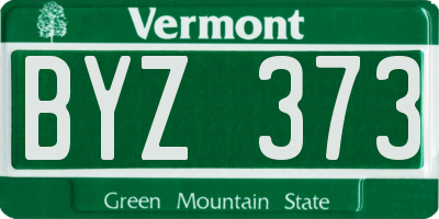 VT license plate BYZ373