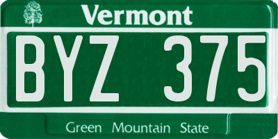 VT license plate BYZ375
