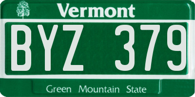 VT license plate BYZ379