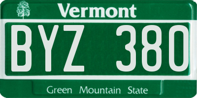 VT license plate BYZ380