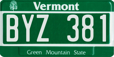 VT license plate BYZ381