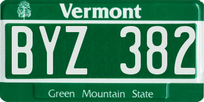 VT license plate BYZ382