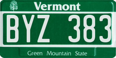 VT license plate BYZ383