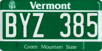 VT license plate BYZ385