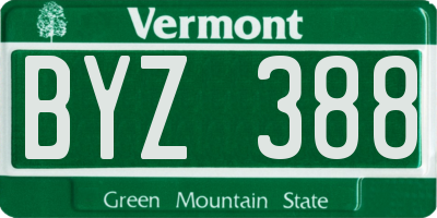VT license plate BYZ388
