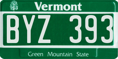 VT license plate BYZ393
