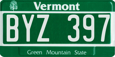 VT license plate BYZ397