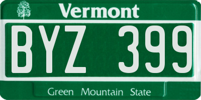 VT license plate BYZ399